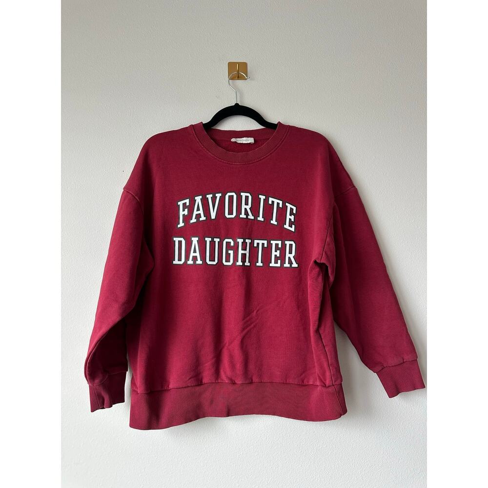 Favorite Daughter Collegiate Red Graphic Sweatshirt Size S Oversized Lounge